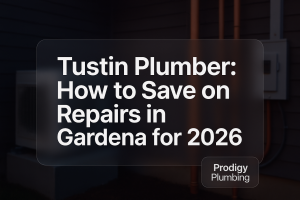 Bold typography design for blog title on plumbing repairs by Prodigy Plumbing in Gardena.