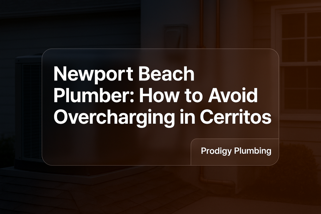 Typography design featuring bold text for Newport Beach plumber article by Prodigy Plumbing.