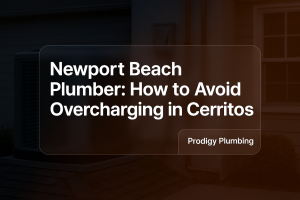 Typography design featuring bold text for Newport Beach plumber article by Prodigy Plumbing.