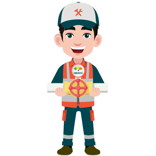 Plumber reparing pipe