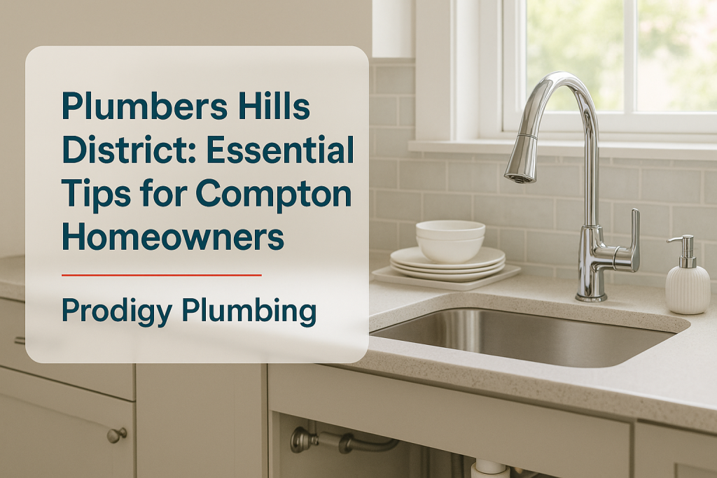 Clean kitchen sink setup in Compton, highlighting plumbing work, featuring Prodigy Plumbing's expertise.
