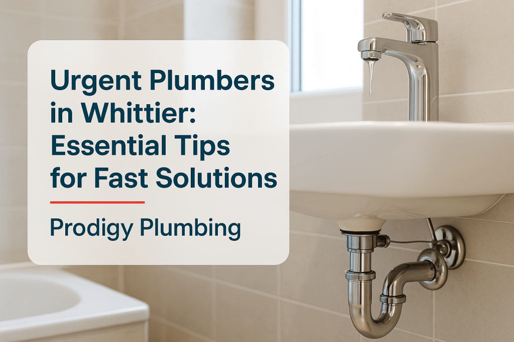 A leaking sink in a residential bathroom showcasing urgent plumbing needs, featuring Prodigy Plumbing's services.