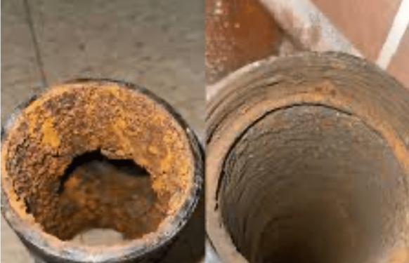 Descaling a cast iron pipe 2